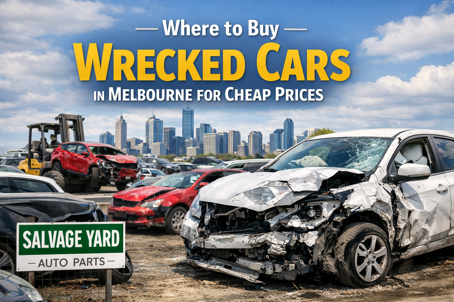 Wrecked cars Melbourne salvage yard